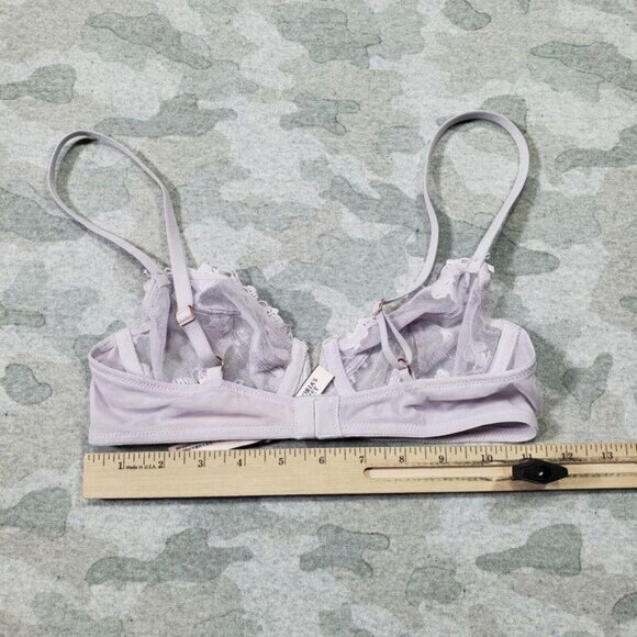 Victoria Secret Bra Womens 32B Purple Body By Victoria Unlined Demi Lace NWT‎ - Picture 10 of 10
